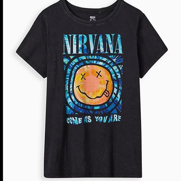 Torrid Classic Nirvana Mineral Wash Black Tee - Picture 1 of 9